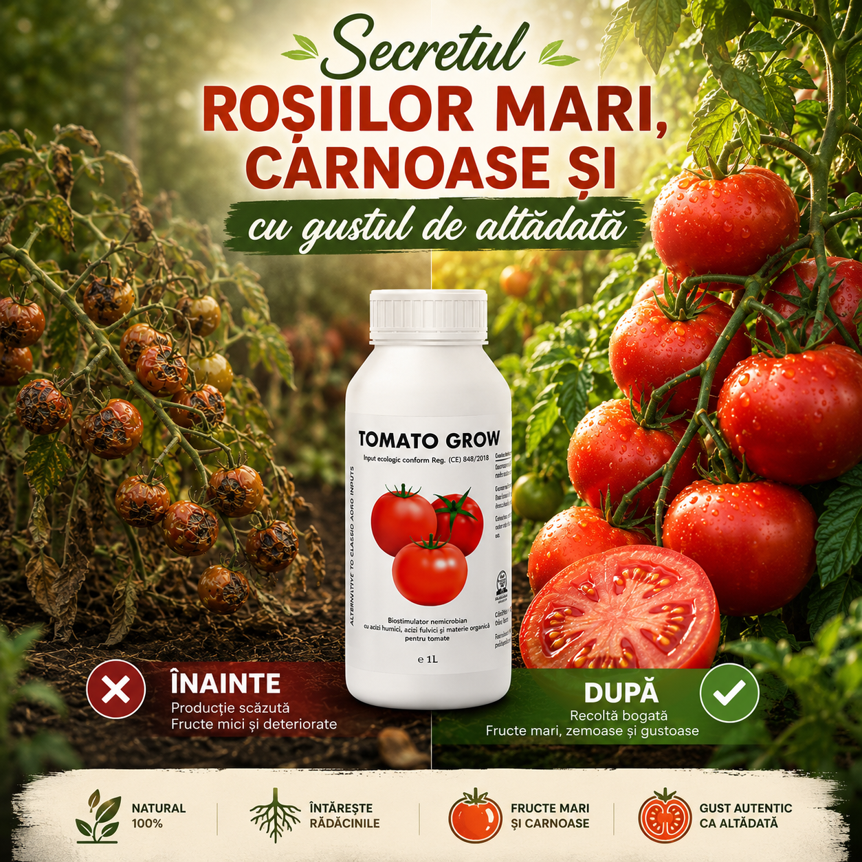 TomatoGrow™ - Biostimulator de legare și rodire pentru tomate 1L